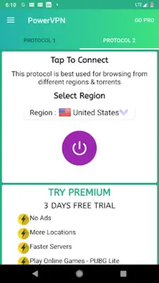 Power VPN android App screenshot 1